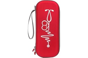 Beauneo Funda Protectora para III Accesorios para Estetoscopio Bolsa de Almacenamiento PortáTil Bolsa de Transporte (Rojo)