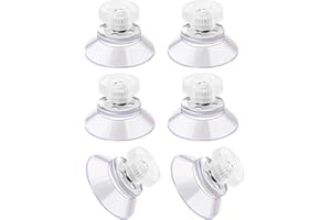 VIN BEAUTY Saugnapf/Saugnäpfe Mit Gewinde Und Rändelmutter, 6 Stück Vielseitig Einsetzbare Saugknöpfe Extra Stark Pvc Transparente Saugnäpfe Für Fenster Glas Gummi Mit Metallschraubenmutter, ø25mm