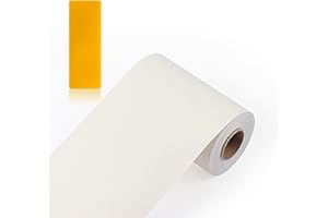 ZTVOWTO 10m*10cm Bordure de papier peint autocollant Feuille Couleur du grain du bois Frise Murale Adhesive Bordure imperméable en PVC Plinthe amovible Décoration Murale pour cuisine salle de bain(Blanchâtre)