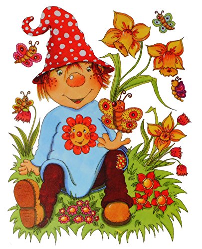 Fensterbild – Tiere – nostalgisch – Igel – Maus – Elefant – statisch haftend – Sticker Fenstersticker / z.B. für Fenster und Spiegel – Aufkleber selbstklebend wiederverwendbar – Fensterfolie Fensterdeko - 5