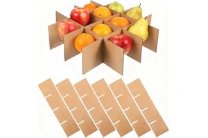 HOMOYOYO 12PCS Glass Dividers for Moving Boxes,Cardboard Box Dividers Inserts Packing Separators for Fruit Dinnerware Wine Glasses - 13.17 X 3.14 Inch