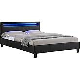 Lit 140x190 Cm En Métal - Lit Double - Noir - Lorelei