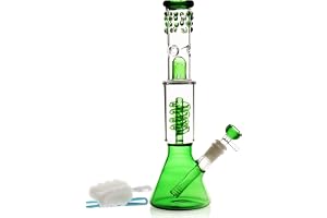 Glasbong, bongpipa, vattenbong för rökning, bongskål, 14,5 mm, höjd 32 cm, 520 g, återvunnet tornadofilterglas, vattenbong, s
