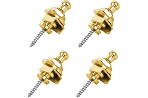 Gasea 4pcs Guitar Strap Locks and Buttons Quick Release Security Straplocks for Electric Acoustic Guitar Replacement - Golden