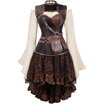 Corset Serre-taille Rayé Femme Style Steampunk - Lacet Dos Réglable, Pour Cosplay, Soirée, Halloween