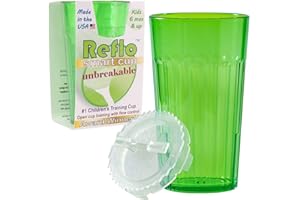 ADAM TOYS Reflo nietłukący się kubek do nauki picia – trener dziobów dla małych dzieci od 6 miesiąca życia – nietłukący się kubek do picia na wodę – zielony kubek do nauki picia o pojemności 170 ml