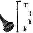 MCP Jindal Premium Height Adjustable Walking Stick Aluminium Cane Trekking Support Stick for Men, Women & Old People (Black)