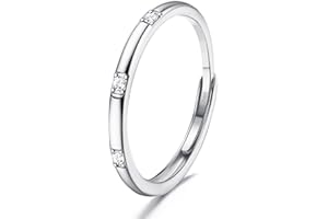 JeweBella Bague Femme en Argent 925 Élégant Bague Zirconium Bague Réglable Femme Minimaliste Bague Femme Argent/Or/Or Rose