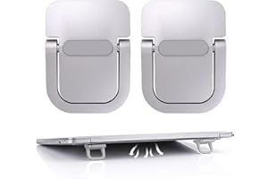 Ryaupy 2 Pièces Support d'ordinateur Portable Support Pliable, Mini Support d'ordinateur Autocollant, Ergonomique et Invisible, Compatible avec de Nombreux Ordinateurs Portables (Argent)