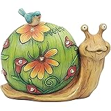 Fenteer Gartendeko Schnecke Gartenfigur, Schnecke Garten Figuren Outdoor Decor Statue Wasserdicht Harz mit Solar LED Lichter 