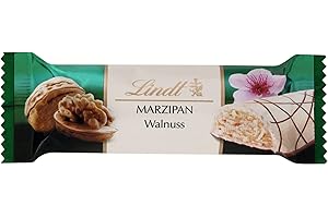 ‎LINDT Lindt Schokolade Walnuss-Marzipan Riegel | 25 x 50 g Riegel im Thekendisplay | 1250 g | Pures Walnuss-Marzipan in weißer Schokolade mit feinherbem Dekor | Schokoladen Großpackung | Schokoladengeschenk