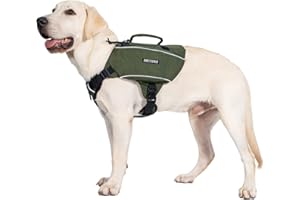 OneTigris CAMELUS Mochila de perro rasgado, camping, senderismo, para perros de tamaño M/L (M, Ranger verde)