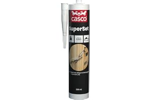 CASCO - Monteringslim med tätning - Casco SuperSet - Vit - 300ml | För montering av många material - Fukthärdande formula - Utmärkt vidhäftning på olika underlag