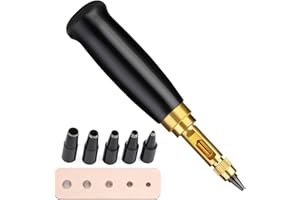 ENCHOL Adjustable Screw Hole Punch with 5 Punches for Leather, Craft, Automatic Belts and DIY Sewing