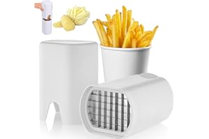 YCSRNN 1PCS Stainless Steel Chip Cutter, Chip Chop 2 in 1 Cutter, Potato Chipper, Heavy Duty Vegetable Slicer for Perfect Homemade Crisps and French Fries - Kitchen Gadget with Safety Handle