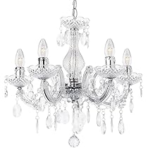 Trade Shop - Lampadario A Sospensione Soffitto Classico 8 Bracci E14 Effetto Cristallo A60 8 85905215 - Foto 9