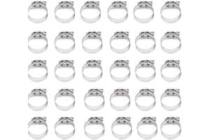 AHMISTOOL 30 Stück 304 Edelstahl Verstellbare Schlauchklemme，16-25mm Hochwertiges Anti-Ros langlebige Schlauchschelle ，für Sicherung Familie Wasser Rohr, Kraftstoffleitung, Automobil-Tubing