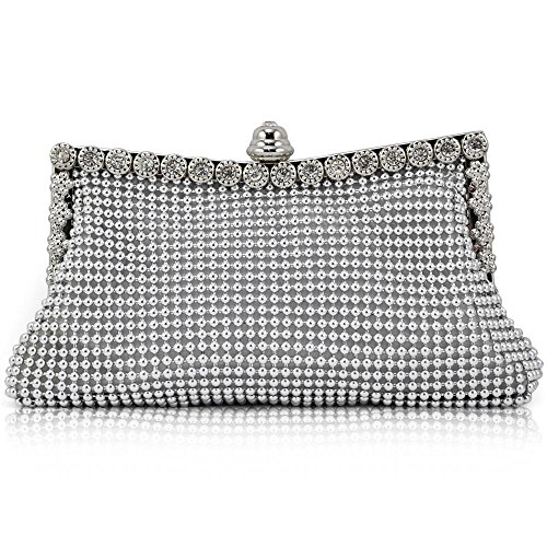 silver bridesmaid clutch bag