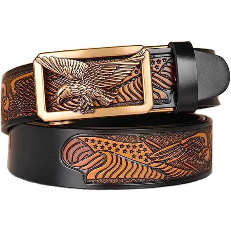 Barry.Wang Ceinture à Cliquet Pour Homme Avec Boucle 35 Mm En