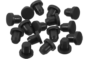 QUARKZMAN 32 Pezzi Tappo in Gomma Nero, 6,5mm Tappo Fori per 6-6,3mm/0,24-0,25" Foro, Copriforo Silicone Coperture per Provetta Laboratorio