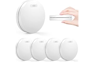 CPVAN Rauchmelder 10 Jahre Batterie - Kein Batteriewechsel Erforderlich, EN14604 Geprüft Rauchwarnmeld mit Klebepad | Ohne Bohren, Entspricht der Europäischen Norm Feuermelder, 5er Set