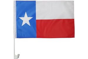 AZ FLAG - Drapeau Texas Pour Décoration Voiture Avec Attaches En PVC Et Système d'Accroche - Car Flag Texan - Etat Américain - Usa - Etats-Unis - 100% Polyester - 50g - 45x30 cm