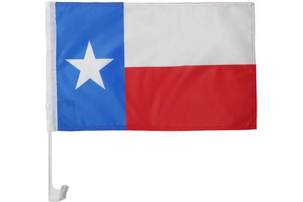 AZ FLAG - Drapeau Texas Pour Décoration Voiture Avec Attaches En PVC Et Système d'Accroche - Car Flag Texan - Etat Américain - Usa - Etats-Unis - 100% Polyester - 50g - 45x30 cm