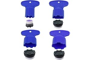 PCTC 4 Sizes Faucet Aerator Key with Key Removal Wrench Tool for M16.5, 18.5, 21.5, 24 Recessed Sink Wrenches Aerator Key for Cache