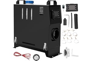 EVGTTI 12V 8KW All in One Air Diesel Heater Parking Heater Diesel Night Heater with Silencer LCD Switch 10L Tank For Truck, Boat, Car Trailer, Campervans, Caravans (Black)