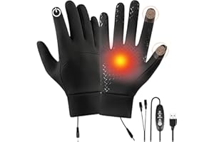 HICWX USB Heated Gloves, Winter Warm Heated Gloves,Hand Warmers Gloves for Men Women With 3 levels Adjustable Temperature, Washable Knitting Gloves for Indoor Outdoor