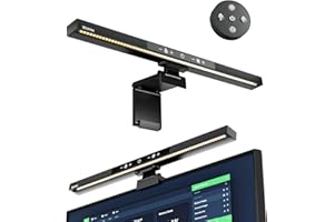 BlitzMax Lampara de Monitor con Control Remoto+Táctil, 42cm Barra de Luz Monitor, Batenuación Continua y Temperatura de Color, Función de Memoria, Lampara Escritorio LED USB Hogar/Oficina/Juegos