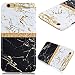 Produktbild GrandEver iPhone 6S Plus Marmor Hülle, iPhone 6 Plus Hartschale Marble Case HardcaseMode Stein Malerei Muster Schutzhülle Spleiß Stil Handyhülle Hartcase Hartplastik Design Tasche Schutz Etui Protective Smart Cover Telefonkasten Schlank Dünn Abdeckung Hard Backcover
