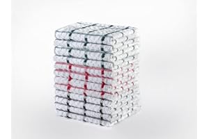 ARITRADERSLTD LUXURY KITCHEN TERRY TEA TOWEL CLOTH 100% PURE COTTON DISH TEA BAR STRIPED TOWELS HOTEL QUALITY ABSORBENT SOFT TOUCH LONG LASTING 2, 4, 6, 8, 9,10 & 12 (4 pack)