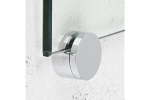 MANICAF Glasklemme 4 Stück, Spiegelhalterung, Spiegelhalterung Wand, Spiegelhalter, Wandhalterung Glasklemme Rund mit Expansionsrohr und Schrauben, für 4-7 mm dickes Glas Spiegel/Glasbilder/Acryl Bild