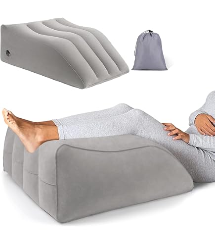 Coussin De Surélévation Jambes PleasurePeak Gonflable - 45° Ergonomique - Améliore Circulation - Gris