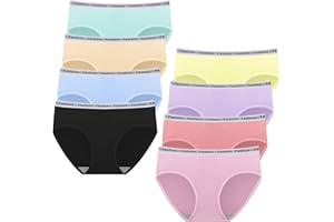 HORNICE Confezione di Biancheria Intima per Ragazze Adolescenti Confezione da 8 Biancheria Intima Slip Comodi e Traspiranti Slip in Vita Confezione Multipla Mutandine per Bambini(8-18 Anni)