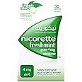 Nicorette Gum 4 mg Nicotine Gum Sugar-free, Fresh Mint Flavour, 30 Pieces