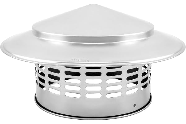 QWORK® 160 mm takregnskydd 304 rostfritt stål, skorstensskydd, ventilationshuva, skorstenslock