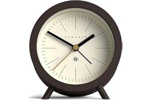 NEWGATE Budzik Fred | Nowoczesny design beczki | Czekoladowy brąz | Idealny do łóżka, biurka lub półki | Nowoczesna sypialnia i akcesorium biurowe w stylu retro scandi