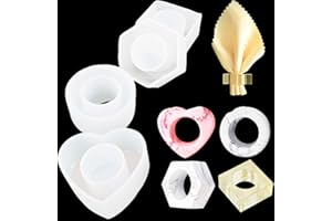 iSuperb 4 Pezzi Stampi in Portatovaglioli Stampi Resina per Torta Cubetti di Ghiaccio Fondente Stampi in Silicone Anelli di Tovagliolo Napkin Ring Mold