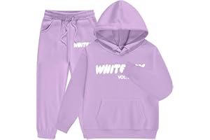 GENERIC Kids Tracksuit Full Set Oversized 2 Piece Outfit Girls Tracksuit Set Kids Trendy with Letter Print Long Sleeve Pullover Sweatshirt and Girls Sweatpants Sportswear Jumper