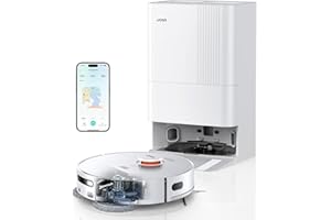 JONR T5 PRO Set Robot Aspirapolvere, Antigroviglio, 8150Pa, Panno Sollevabile, Autolavaggio, Asciugatura ad Aria, Stazione Tutto in Uno, Evitare Ostacoli, Strategie di Pulizia dei Tappeti, Bianco