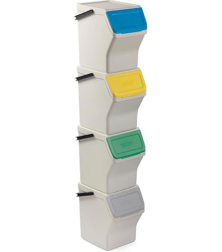 SET UNICA PATTUMIERA PER RACCOLTA DIFFERENZIATA CON 3 SCOMPARTI 80LT