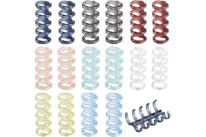 SOFPLATE 1 scatola 32 pezzi 8 colori 5 anelli In Plastica per Raccoglitori A Fogli Mobili, Anelli A Spirale per Rilegatura di Libri, Dorsi In Cristlega, Pettini, Morsetti con Cerniera Divisi per Diari