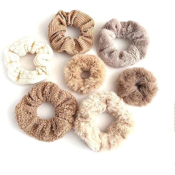 YGDZ Haargummis Mit Pompons Aus Kaninchenfell - 4 Stück, Hellrosa, Dehnbar, Für Mädchen & Frauen, Als Haar- Oder Schmuck-Accessoire