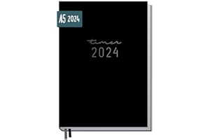 ‎HÄFFT Chäff-Timer Classic Kalender 2024 A5 [Schwarz] mit 1 Woche auf 2 Seiten | Terminplaner, Wochenkalender, Organizer, Terminkalender mit Wochenplaner | nachhaltig & klimaneutral