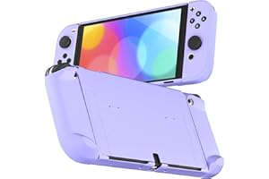 RHOTALL Funda Protectora Compatible con Nintendo Switch OLED, Carcasa acoplable para Switch OLED Consola y Joycon, Bonitos Accesorios para Switch OLED con diseño de Agarre cómodo, Color Morado