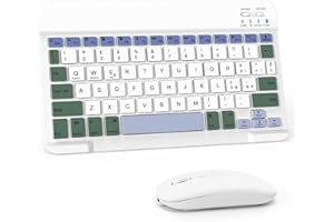 LAMA Tastiera e Mouse Wireless, Tastiera Tablet Universale Ultra Sottile Ricaricabile, Tastiera Bluetooth Portatile per iPad/Tablet/iOS/Android/Windows/Laptop/Computer Desktop/Telefoni