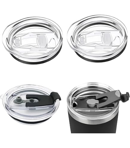 Produktbild von Ersatzdeckel Für Thermobecher 20 Oz – 3 Stück, Transparent, PP, Auslaufsicher & Passend Für 8 Cm Öffnung