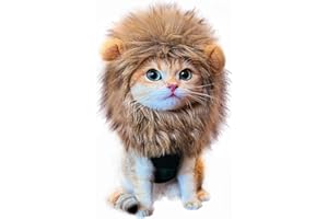VPOUERY Bello Luna Lion Hair Copricapo per Cani e Gatti Piccoli Lion Mane Parrucca Costume Cosplay per Halloween Festa di Pasqua Festival Party Activity